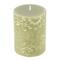 Sage & White Floral Embossed Pillar Candle by Ashland®